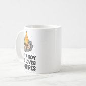 Camping Bonfire Just A Boy Who Loves Campfires  Kaffeetasse (Vorderseite Links)