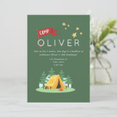 Camping Bonfire Outdoor Adventure Geburtstag Einladung (Stehend Vorderseite)