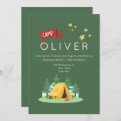 Camping Bonfire Outdoor Adventure Geburtstag Einladung (Vorne/Hinten)