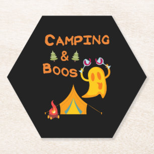 Camping & Boos Geister Wein Camping Halloween Untersetzer