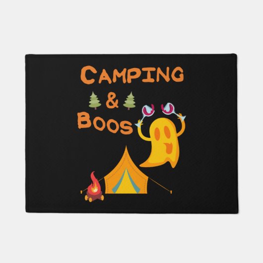 Camping & Boos Ghosts Camping Halloween Fußmatte (Vorderseite)