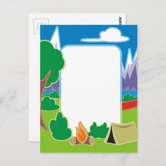 Camping Border Postkarte (Vorne/Hinten)