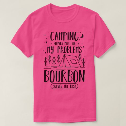 Camping Bourbon Funny 2 T-Shirt (Design vorne)