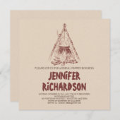 Camping Brautdusche Einladungen (Vorne/Hinten)