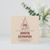 Camping Brautdusche Einladungen (Stehend Vorderseite)