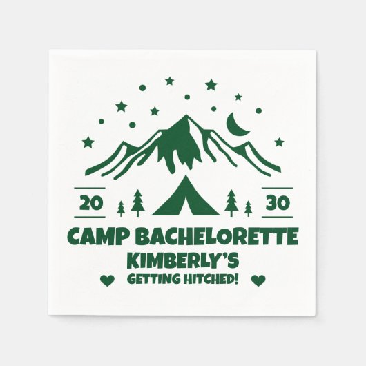 Camping Bride Junggesellinnenabschied Serviette (Vorderseite)