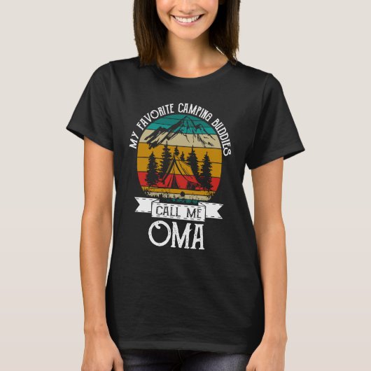 Camping Buddies Call Me Camping Oma Camper T-Shirt (Vorderseite)