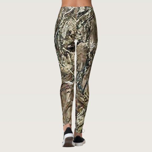 Camping Camouflage Jagd Jagd blinde Muster Leggings (Rückseite)