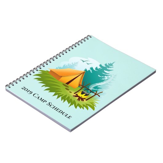 Camping Camp Campfire Spiral-Bound Notebook Notizblock (Linke Seite)