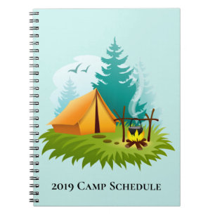 Camping Camp Campfire Spiral-Bound Notebook Notizblock