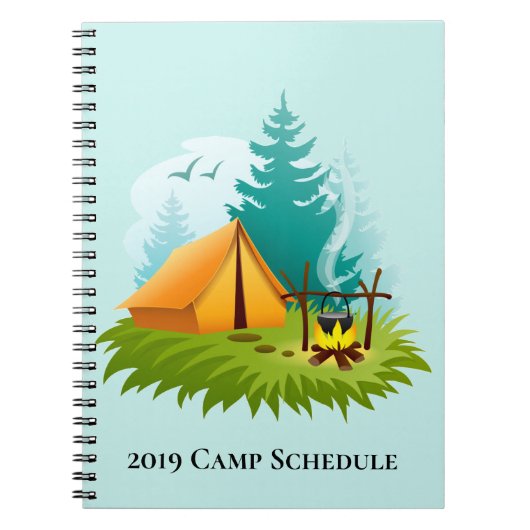 Camping Camp Campfire Spiral-Bound Notebook Notizblock (Vorderseite)