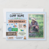 CAMPING Camp Out Foto BIRTHDAY PARTNER Jungs laden Einladung (Vorderseite)