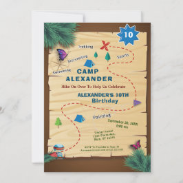 Camping Camp Out Zelt Geburtstagsparty Einladung