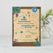 Camping Camp Out Zelt Geburtstagsparty Einladung (Stehend Vorderseite)