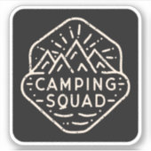 Camping Camp Squad Crew Aufkleber (Vorderseite)