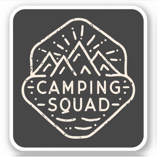 Camping Camp Squad Crew Aufkleber (Vorderseite)