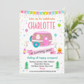 Camping Camper Außenbereich Einladung zum Geburtst (Stehend Vorderseite)