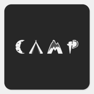Camping Camper Campingplatz Funny Gift Idee Quadratischer Aufkleber