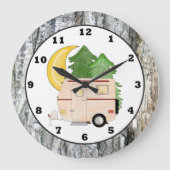 Camping Camper Cartoon Wanduhr (Vorderseite)