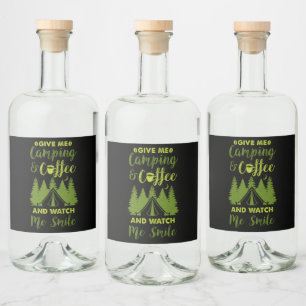 Camping Camper Kaffeegenuss Alkoholflaschenetikett