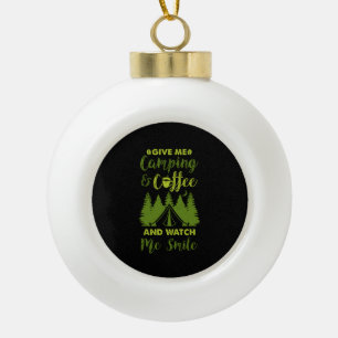 Camping Camper Kaffeegenuss Keramik Kugel-Ornament