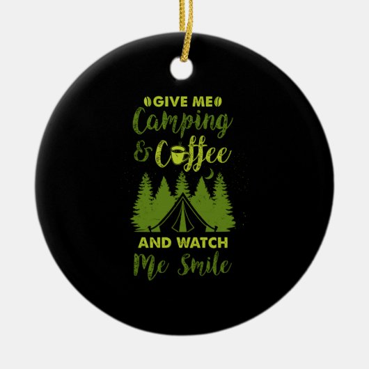 Camping Camper Kaffeegenuss Keramik Ornament (Vorne)