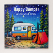 Camping Campervan Blue Green Puzzle (Vertikal)