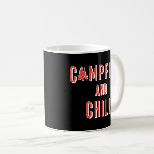 Camping Campfire and Chill Kaffeetasse (VorderseiteRechts)
