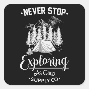 Camping Campfire Camper Camper Funny Gift Idee Quadratischer Aufkleber