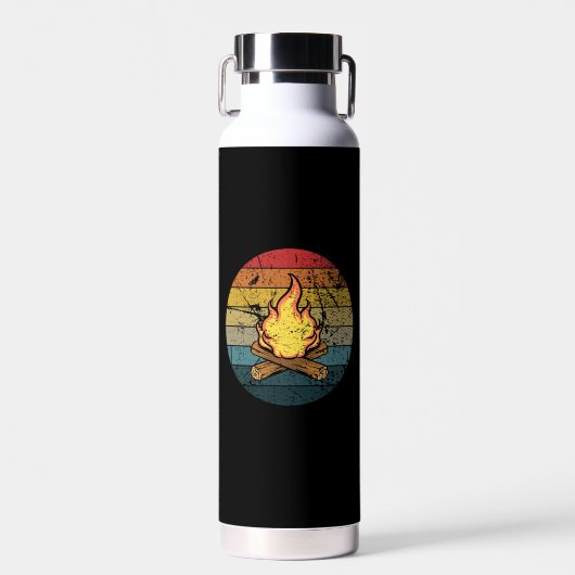Camping Campfire Retro Trinkflasche (Vorne)