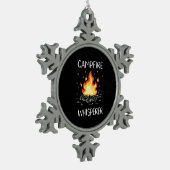 Camping Campfire Schneeflocken Zinn-Ornament (Links)