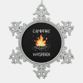 Camping Campfire Schneeflocken Zinn-Ornament (Vorderseite)