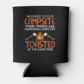 Camping Campfire und Marshmallows Dosenkühler (Vorderseite)