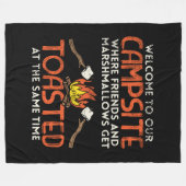 Camping Campfire und Marshmallows Fleecedecke (Vorderseite (Horizontal))