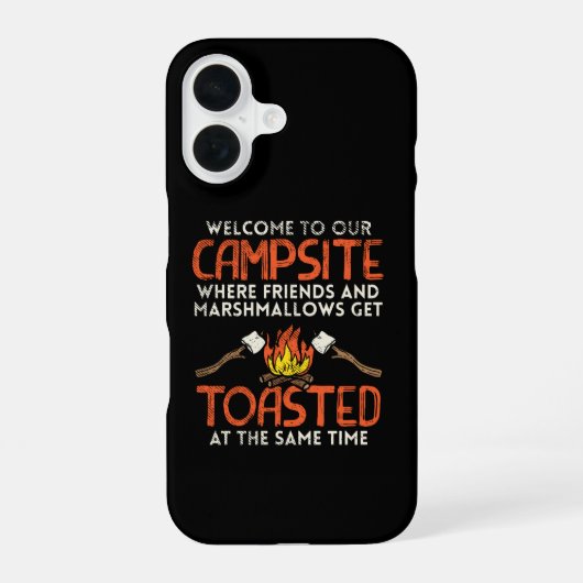 Camping Campfire und Marshmallows iPhone 16 Hülle (Rückseite)