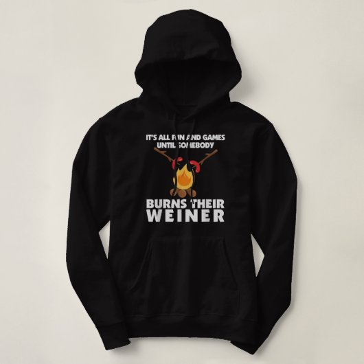 Camping-Camping Brennen Sie Ihr Weiner-Feuer Hoodie (Design vorne)