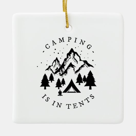 Camping - Camping in Zehnteln Keramikornament (Vorderseite)