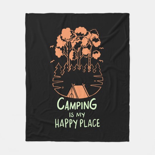 Camping - Camping ist mein glücklicher Ort Fleecedecke (Vorderseite)