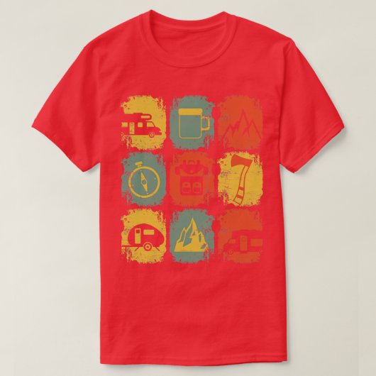 Camping Camping Stuff Retro 3 T-Shirt (Design vorne)