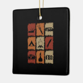 Camping - Camping Stuff Retro Keramikornament (Links)