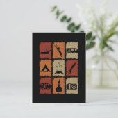 Camping - Camping Stuff Retro Postkarte (Stehend Vorderseite)