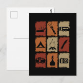 Camping - Camping Stuff Retro Postkarte (Vorne/Hinten)
