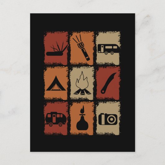 Camping - Camping Stuff Retro Postkarte (Vorderseite)