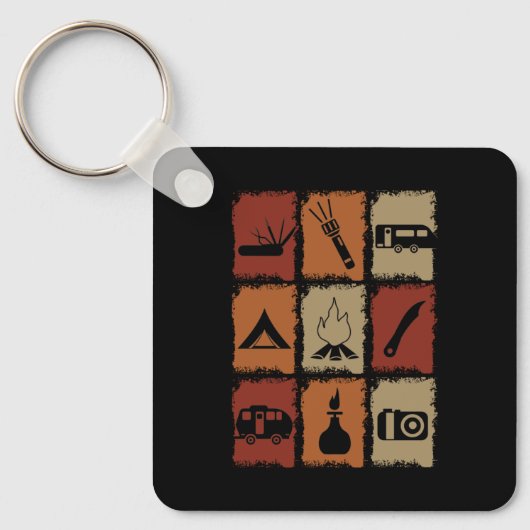 Camping - Camping Stuff Retro Schlüsselanhänger (Vorderseite)