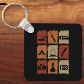 Camping - Camping Stuff Retro Schlüsselanhänger (Vorderseite)