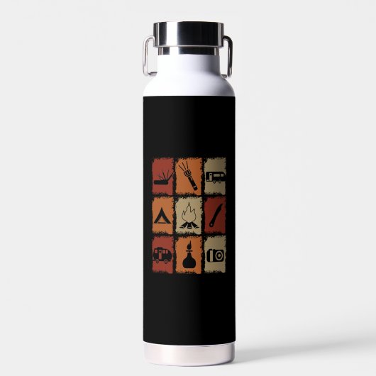 Camping - Camping Stuff Retro Trinkflasche (Vorne)