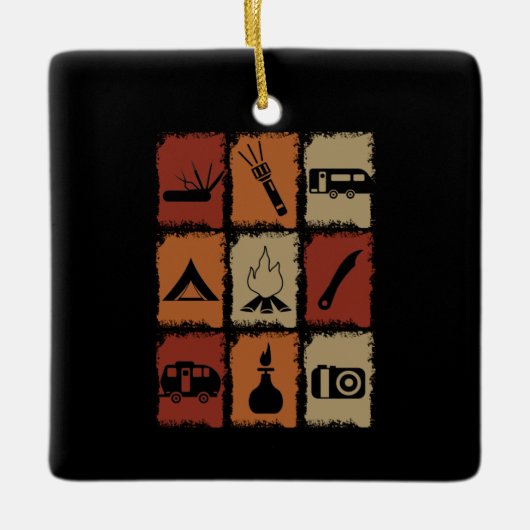 Camping - Camping-Zubehör Retro Keramikornament (Vorderseite)