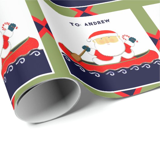 Camping Canoe Weihnachtsgeschenk Wrapping Paper Geschenkpapier (Rolleneckpunkt)