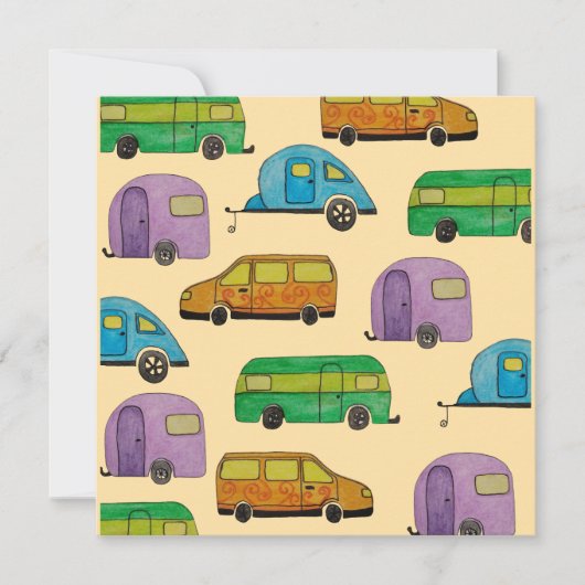 Camping caravans einladung (Vorderseite)