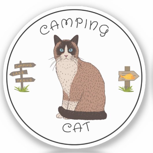 Camping Cat Aufkleber (Vorderseite)